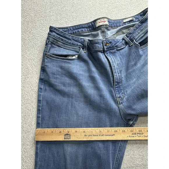 Wrangler Jeans Womens 18 Long Blue High Rise True Straight Stretch Denim Zip Fly